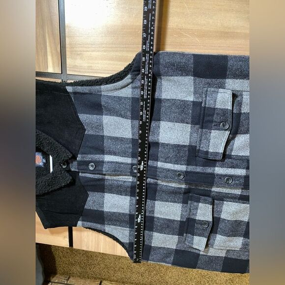 Moon shine plaid‎ wool blend vest - Picture 5 of 7